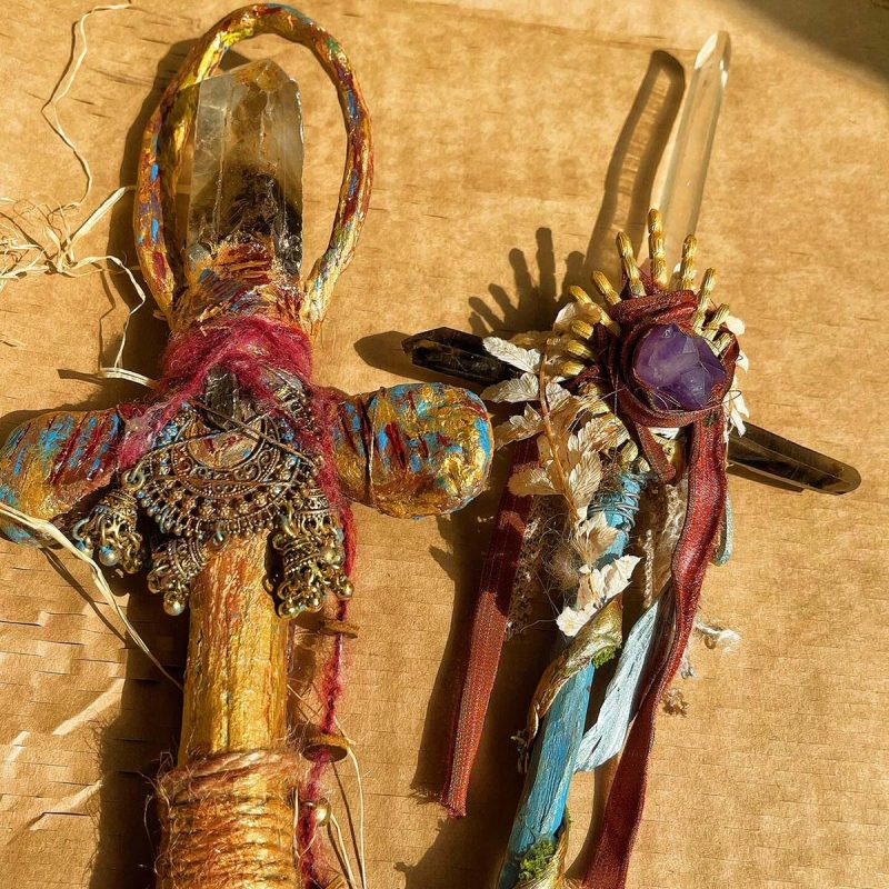 Tibetan God of Wealth & Health Magic Wand Tibetan Quartz Crystal Handmade - Image 5