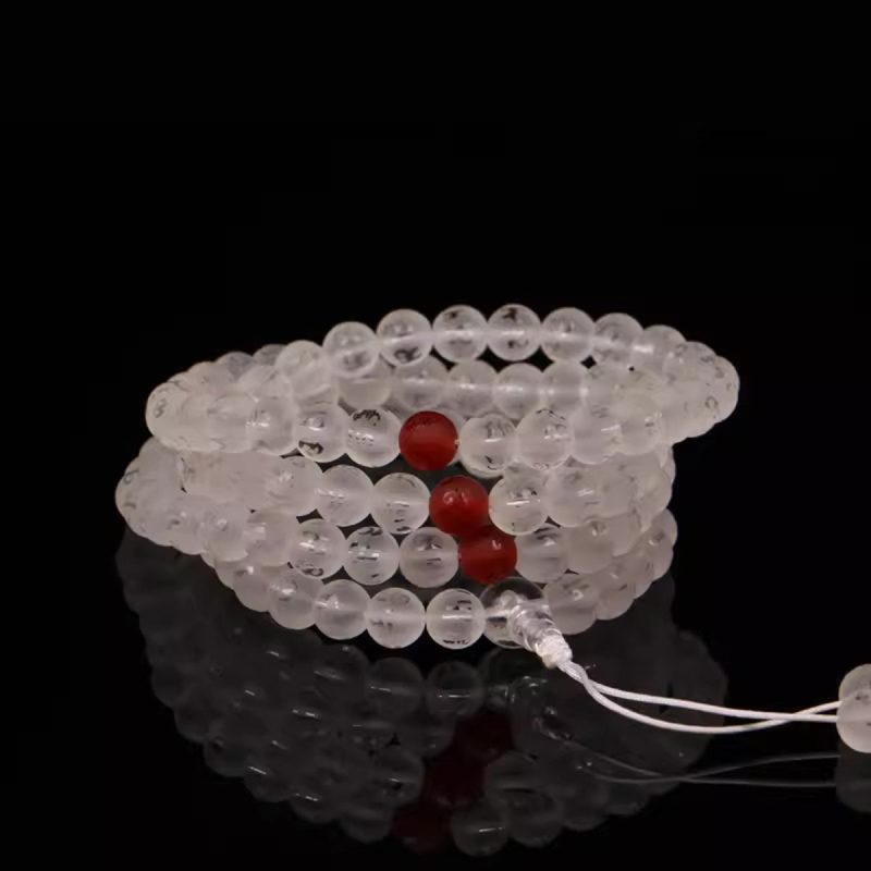 108 Mala Beads Clear Crystal Healing Necklace - Image 3