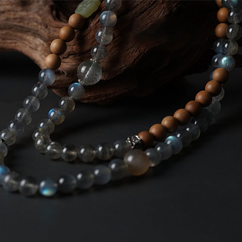 Labradorite and Sandalwood Lucky Energy Bracelet - Image 5