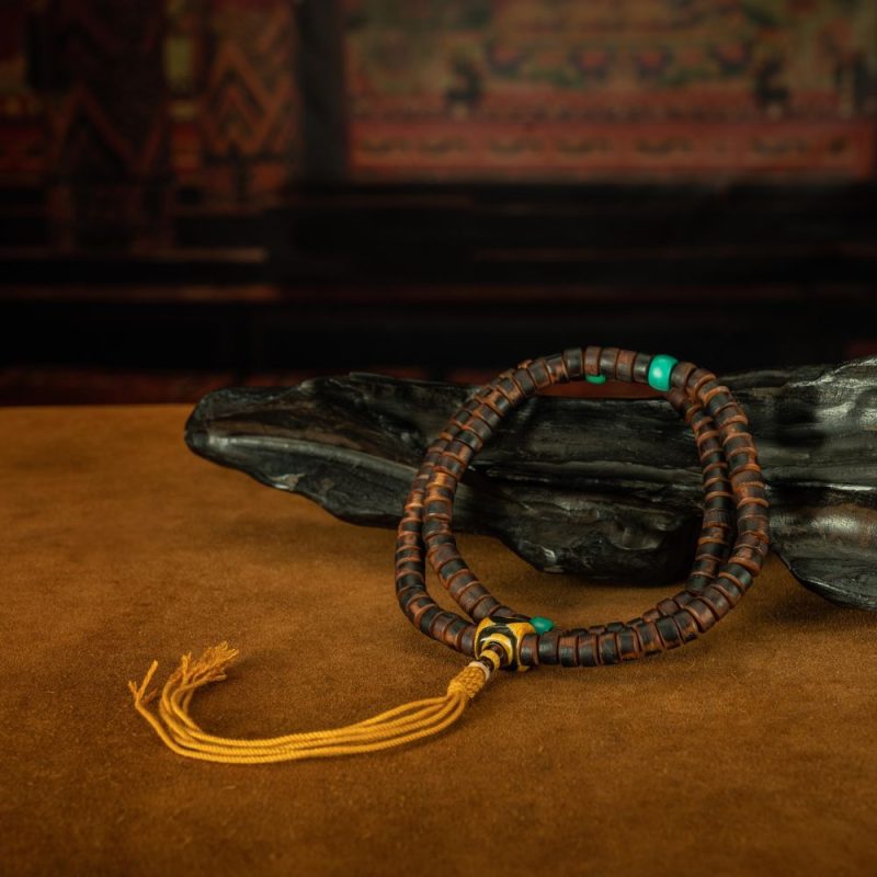 Qing Dynasty  Rosewood Rosary  Dracaena  Tibetan ritual article  Antique - Image 5