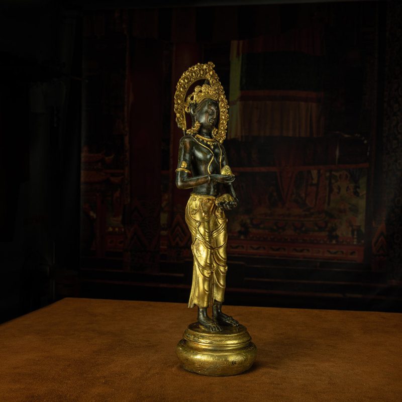 Qing Dynasty Caixu Buddha Mother Tibetan Antique Buddha Statue Gilt Standing Tibet - Image 2