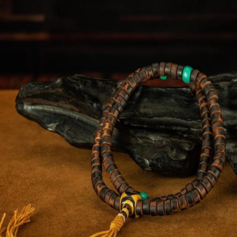 Qing Dynasty  Rosewood Rosary  Dracaena  Tibetan ritual article  Antique - Image 4
