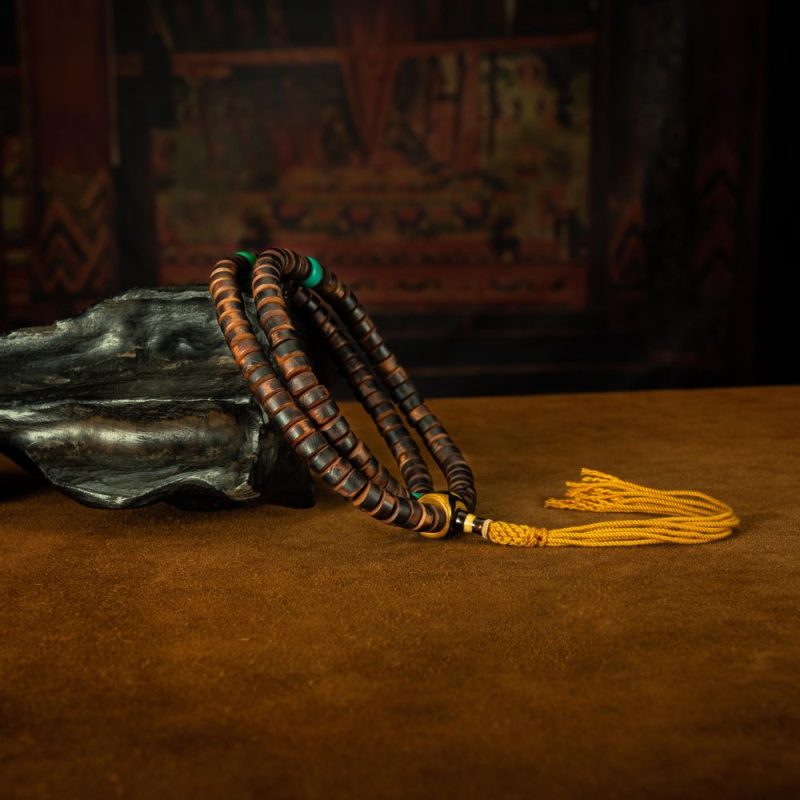 Qing Dynasty  Rosewood Rosary  Dracaena  Tibetan ritual article  Antique - Image 7