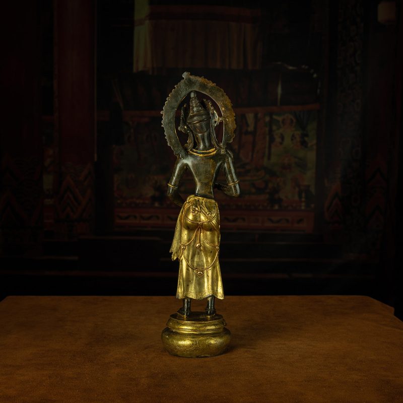 Qing Dynasty Caixu Buddha Mother Tibetan Antique Buddha Statue Gilt Standing Tibet - Image 3