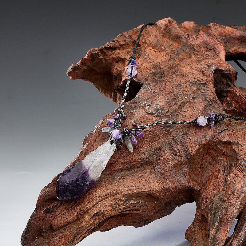 Profound Spirit Connection Amethyst Scepter Hand-woven Pendants - Image 2