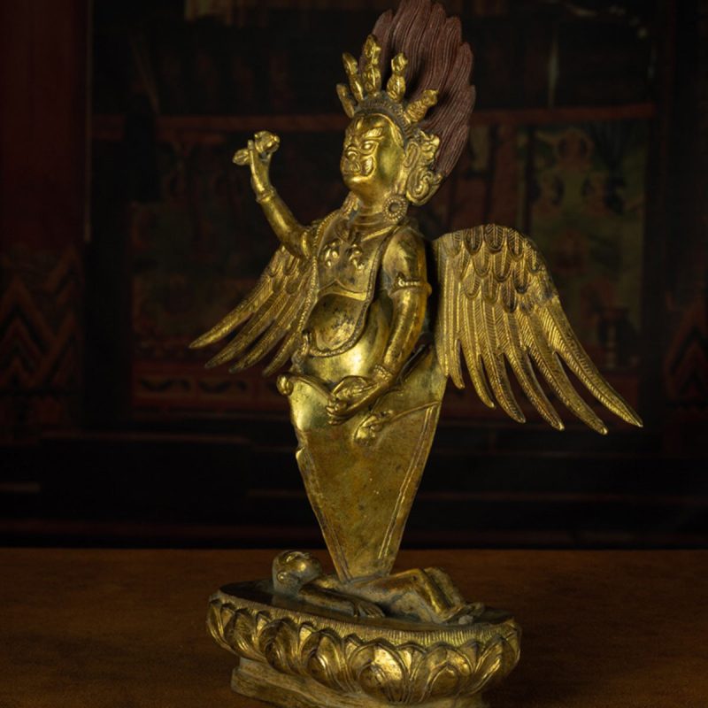 Qing Dynasty Puba Vajra subdues demons and protects the Dharma Tibetan antique Buddha statue  gilt - Image 3