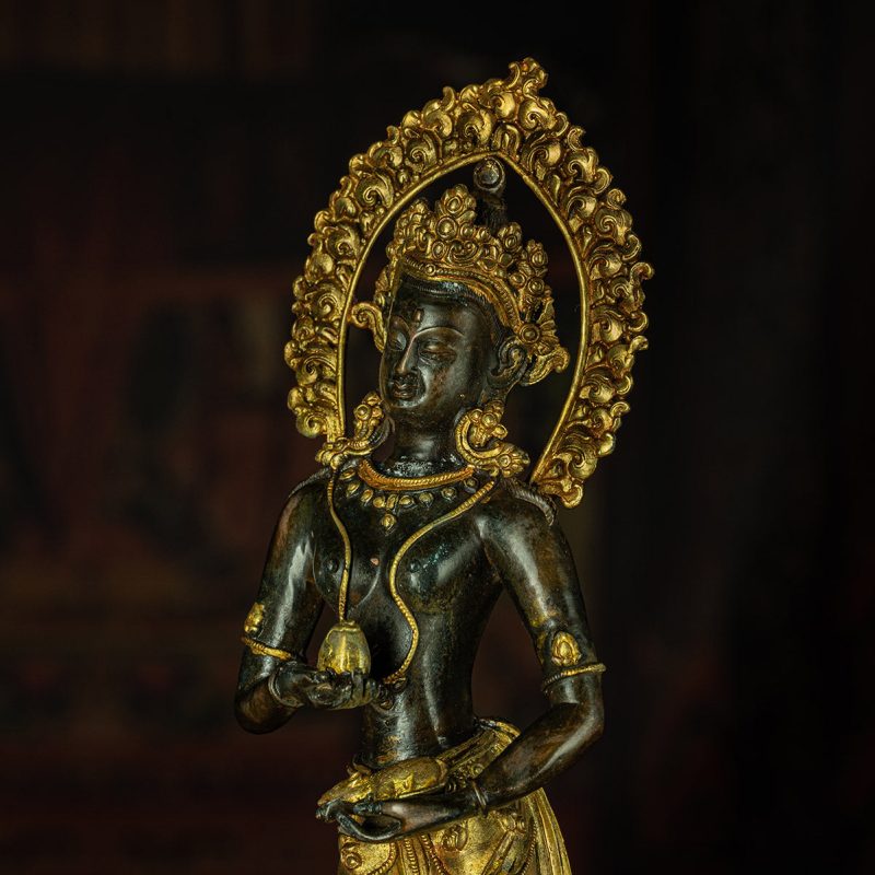 Qing Dynasty Caixu Buddha Mother Tibetan Antique Buddha Statue Gilt Standing Tibet - Image 8