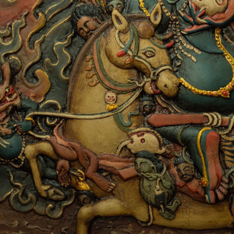 Qing Dynasty Auspicious Heavenly Mother Thangka Tibetan Thangka  Mudui Plastic Mine Color - Image 5