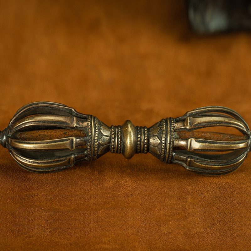 19 Century Demon-Subduing Tibetan Antique Vajra-Pestle Lima Copper From Samye Monastery - Image 6