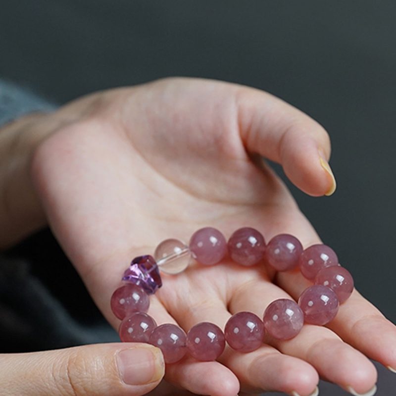 Rose Quartz and Amethyst Emotional Energy Bracelet - Image 2