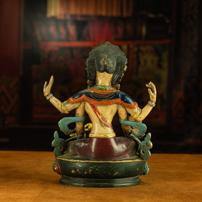 Qing Dynasty Four Armed Tara Copper Mineral Color Palpung Monastery - Image 11