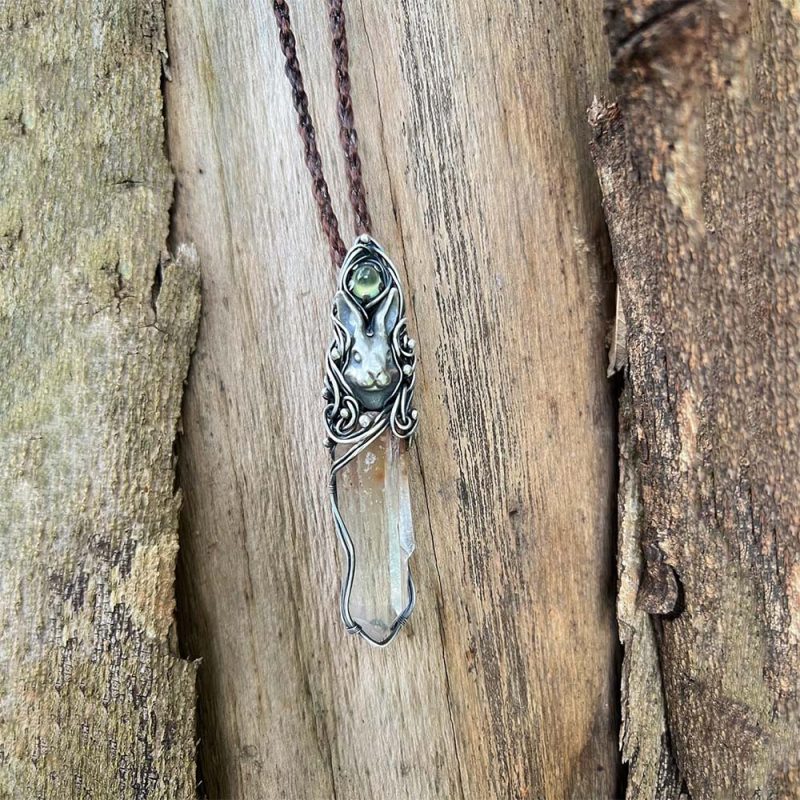 Love Energy Clear Quartz Silver Pendants - Image 2