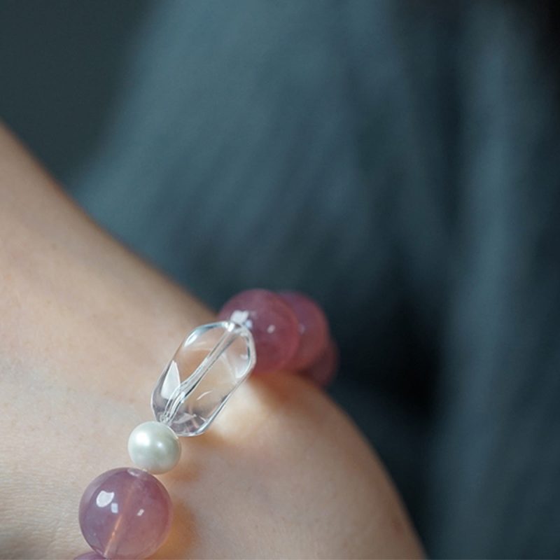 Rose Quartz and Amethyst Emotional Energy Bracelet - Image 8