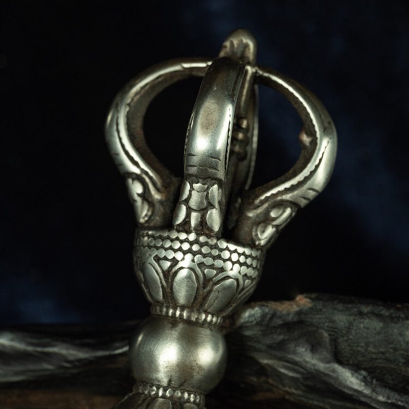 Qing Dynasty Five-pronged Vajra Tibetan Dharma Weapon White Lima - Image 6