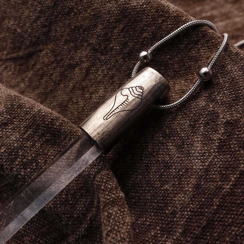Eight Blessings from Tibet Spiritual Amulet Pendant in Sterling Silver & Crystal Quartz - Image 4