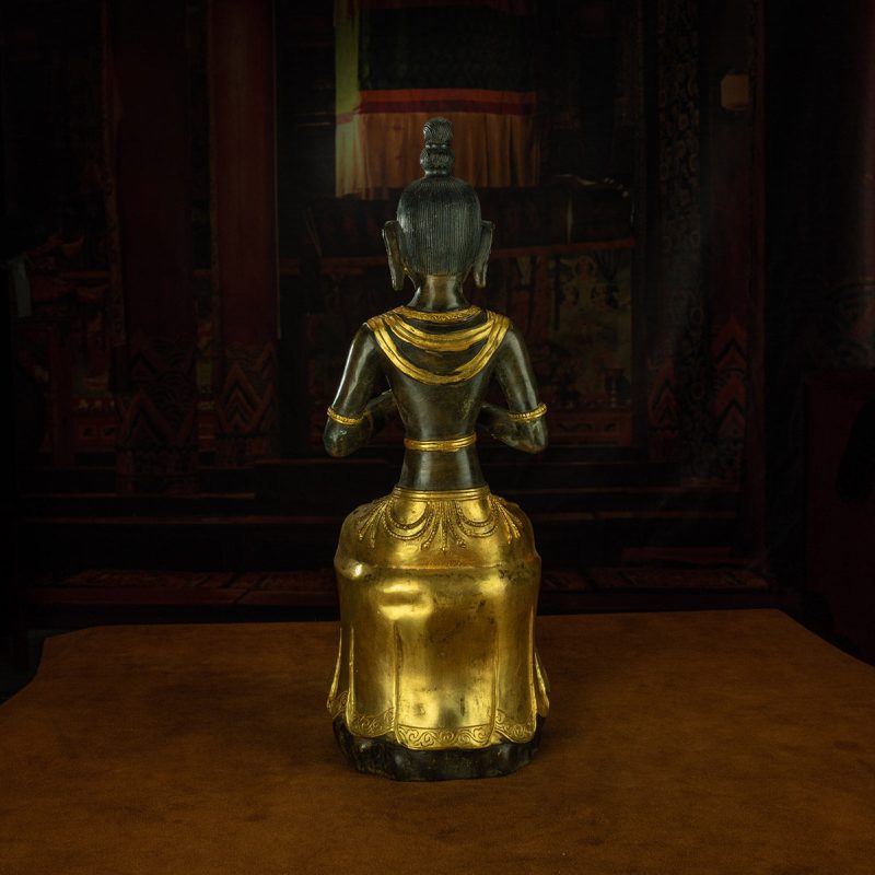 Qing Dynasty Manjusri Bodhisattva Tibetan antique Buddha statue Gilt Han style Tibet - Image 5
