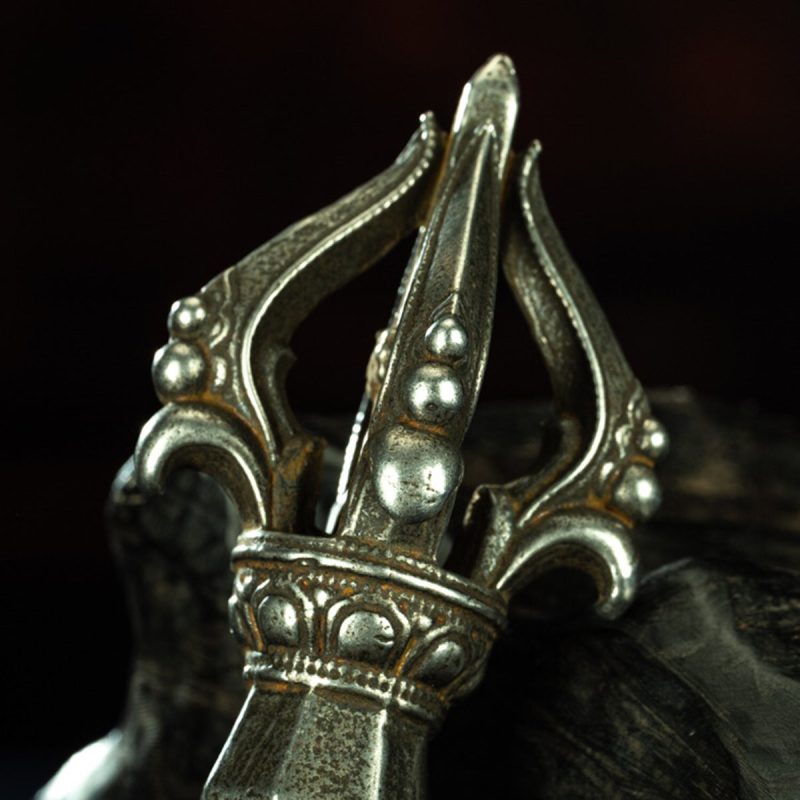 Qing Dynasty Five-Pronged Vajra Demonic Pestle Tibetan Dharma Weapon cold Iron Zanabazar Style Tibet - Image 6