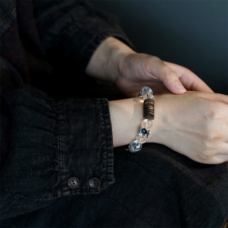 Serenity Quartz & Agarwood Energy Bracelet - Image 3