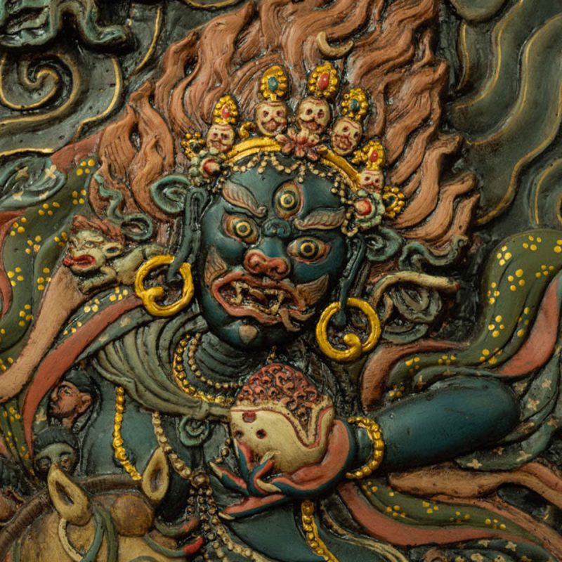 Qing Dynasty Auspicious Heavenly Mother Thangka Tibetan Thangka  Mudui Plastic Mine Color - Image 3