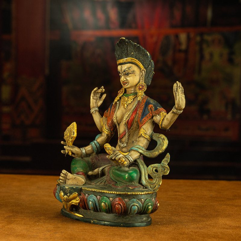 Qing Dynasty Four Armed Tara Copper Mineral Color Palpung Monastery - Image 5