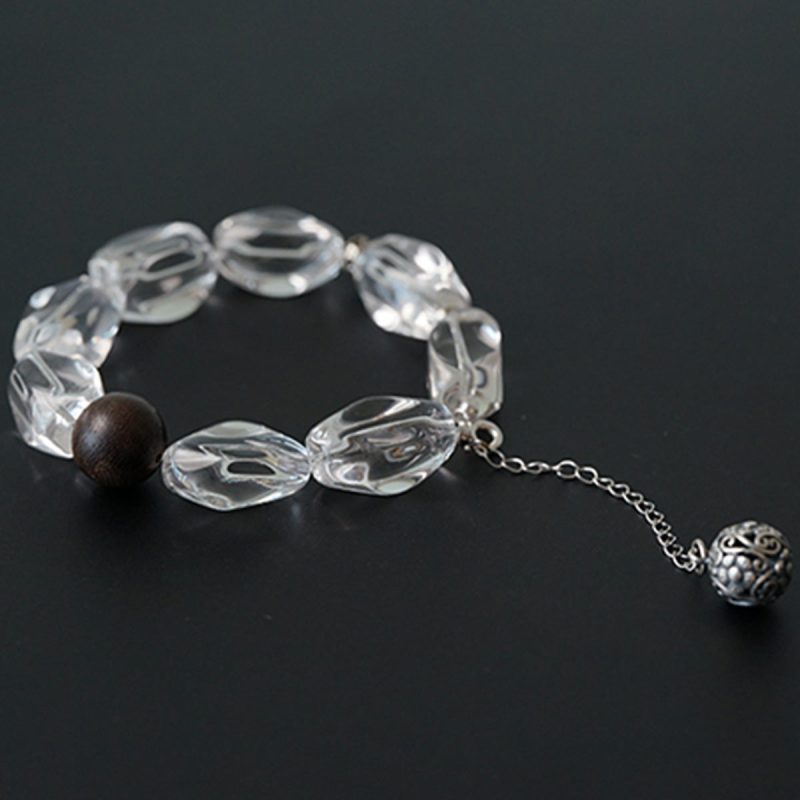 Sterling Silver & Clear Quartz Energy Bracelet - Image 4