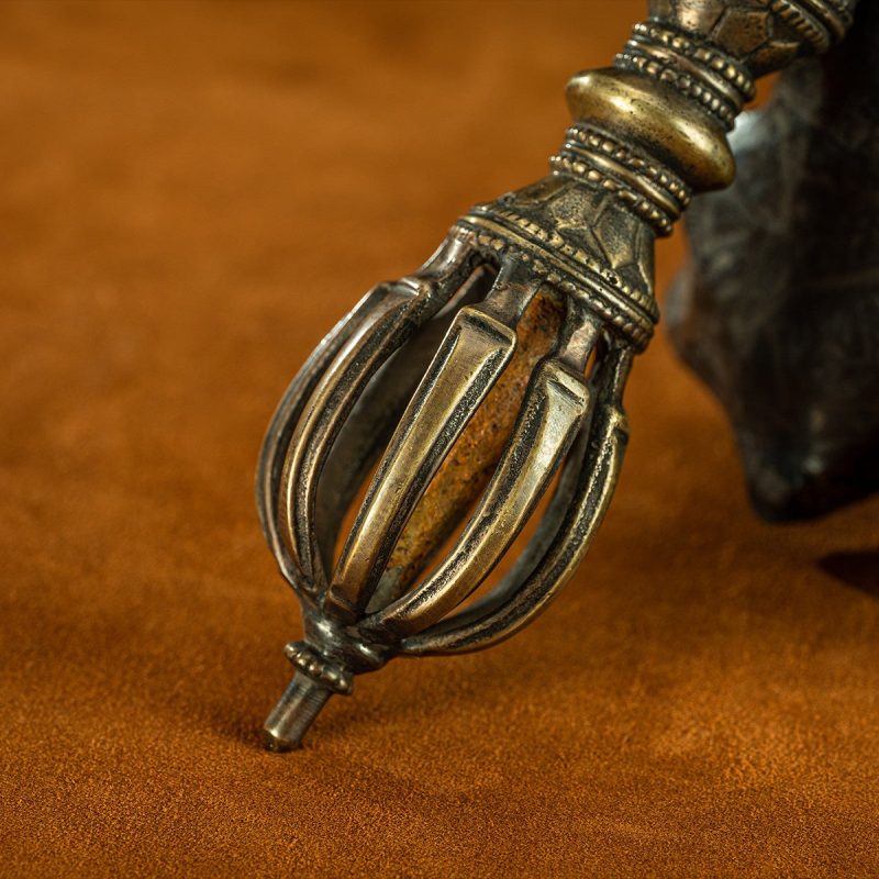 19 Century Demon-Subduing Tibetan Antique Vajra-Pestle Lima Copper From Samye Monastery - Image 5