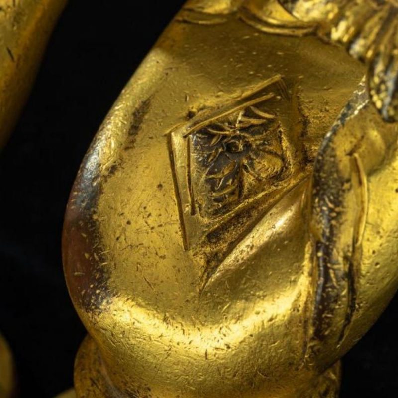 Qing Dynasty Lotus Flower Buddha Hand Gilded Tibetan Ritual Item Antique - Image 12