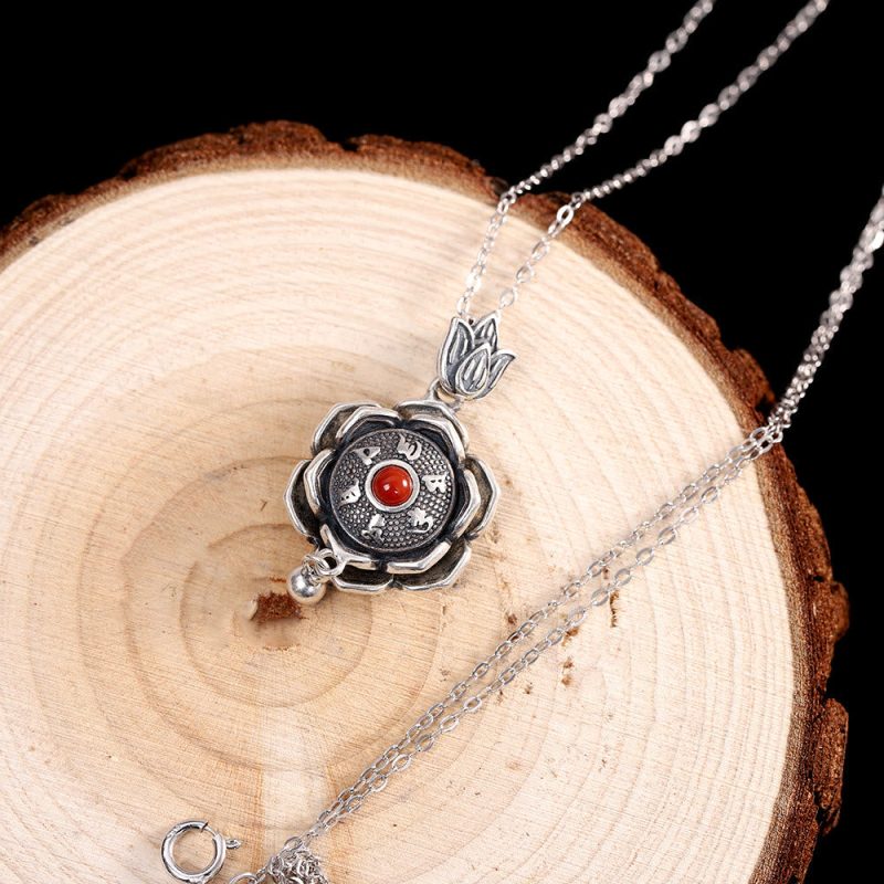 EXQUISITE IN 925 Sterling Silver Om Mani Padme Hum Lotus Peace Necklace Pendant Earrings - Image 3