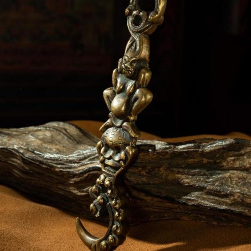 Qing Dynasty  Vajra Demon Descending Hook - Lengma copper  Tibet accessories  Gandan Temple - Image 2