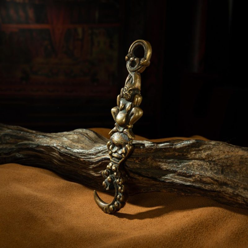 Qing Dynasty  Vajra Demon Descending Hook - Lengma copper  Tibet accessories  Gandan Temple - Image 3