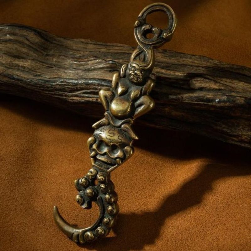 Qing Dynasty  Vajra Demon Descending Hook - Lengma copper  Tibet accessories  Gandan Temple - Image 5