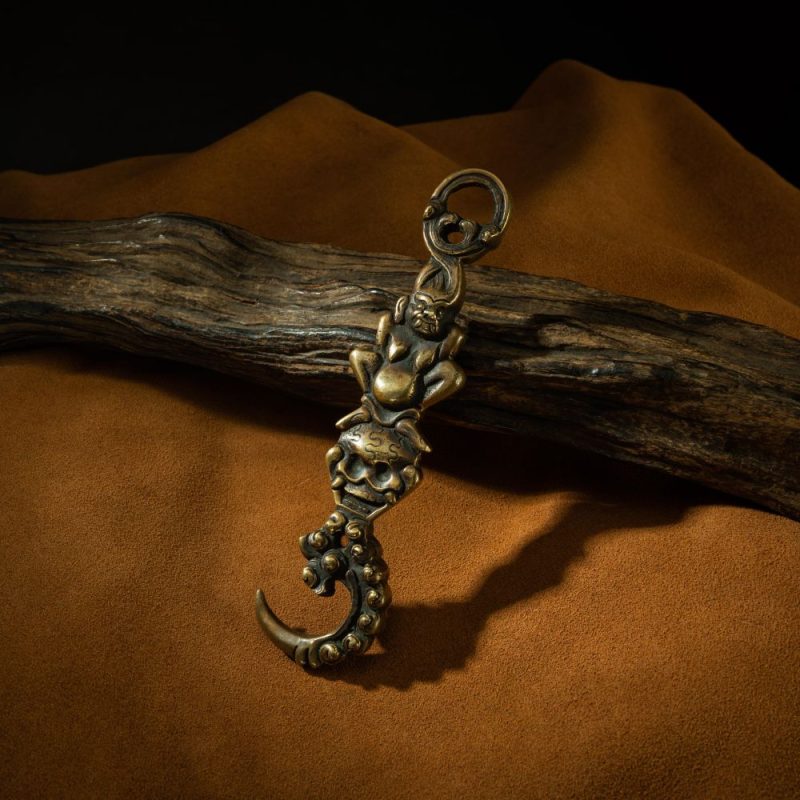 Qing Dynasty  Vajra Demon Descending Hook - Lengma copper  Tibet accessories  Gandan Temple - Image 6