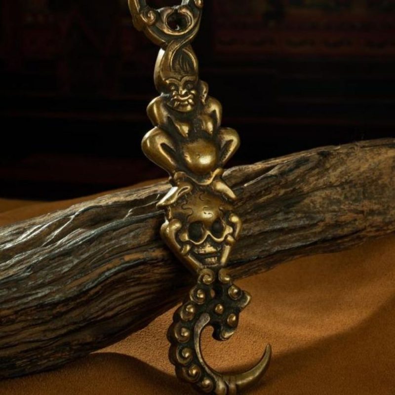 Qing Dynasty  Vajra Demon Descending Hook - Lengma copper  Tibet accessories  Gandan Temple - Image 8
