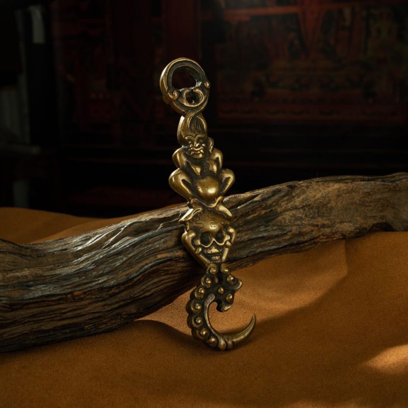 Qing Dynasty  Vajra Demon Descending Hook - Lengma copper  Tibet accessories  Gandan Temple - Image 9