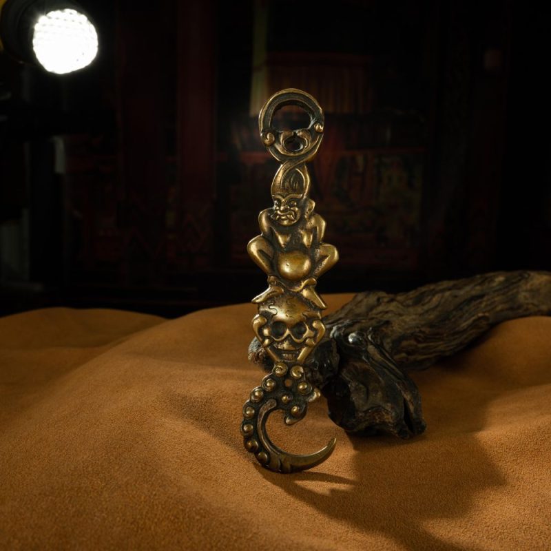 Qing Dynasty  Vajra Demon Descending Hook - Lengma copper  Tibet accessories  Gandan Temple - Image 11