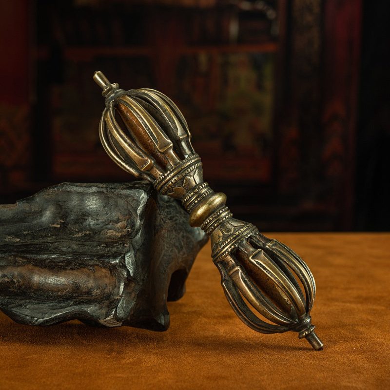 19 Century Demon-Subduing Tibetan Antique Vajra-Pestle Lima Copper From Samye Monastery - Image 7