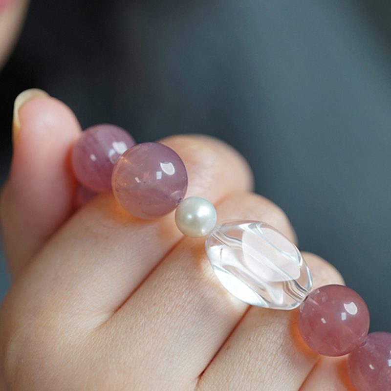 Rose Quartz and Amethyst Emotional Energy Bracelet - Image 3