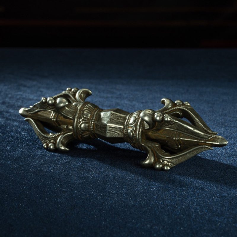 Qing Dynasty Five-Pronged Vajra Demonic Pestle Tibetan Dharma Weapon cold Iron Zanabazar Style Tibet - Image 3