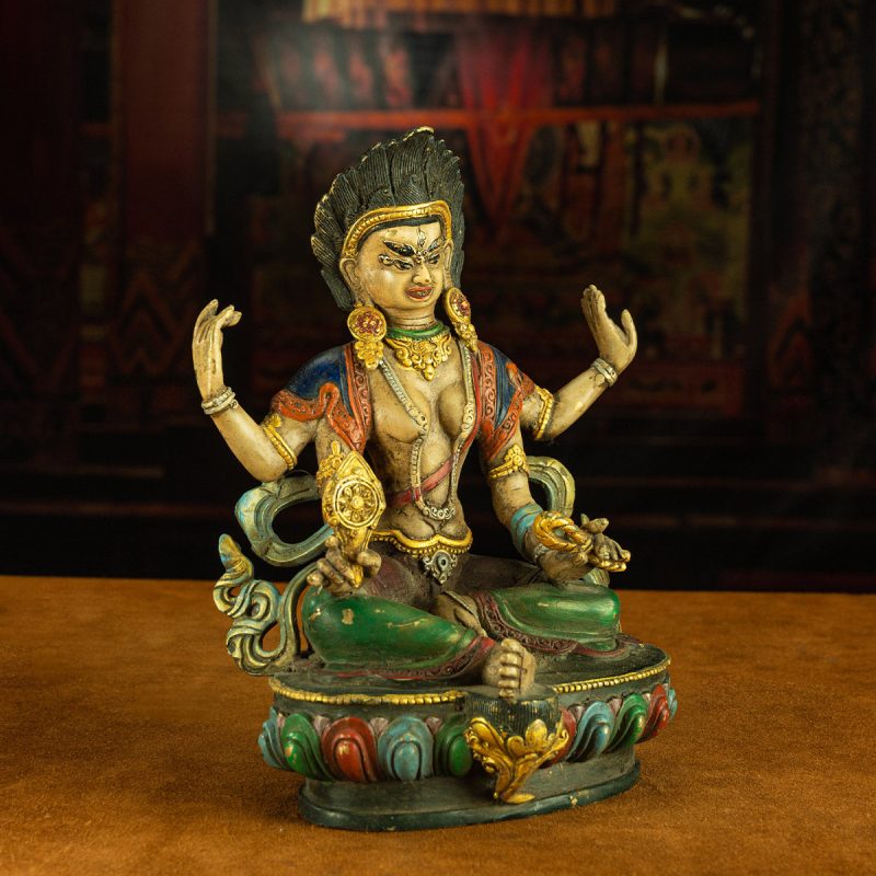 Qing Dynasty Four Armed Tara Copper Mineral Color Palpung Monastery - Image 7