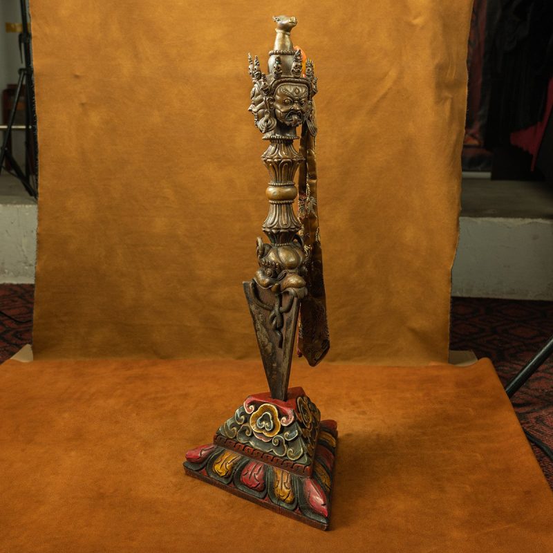 19th Century Giant Three-faced Hayagriva Tibetan Antique Vajra Purple Lima Copper - Image 4