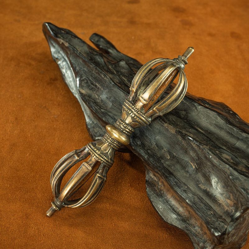 19 Century Demon-Subduing Tibetan Antique Vajra-Pestle Lima Copper From Samye Monastery - Image 8