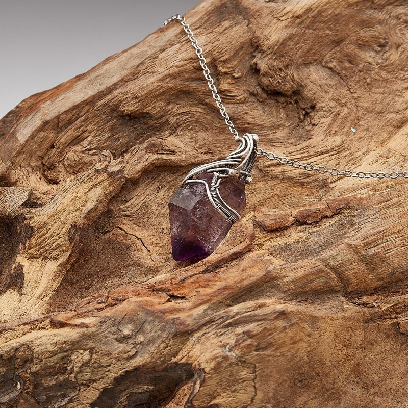 Spiritual Path Enlightenment Amethyst Silver Pendants - Image 3