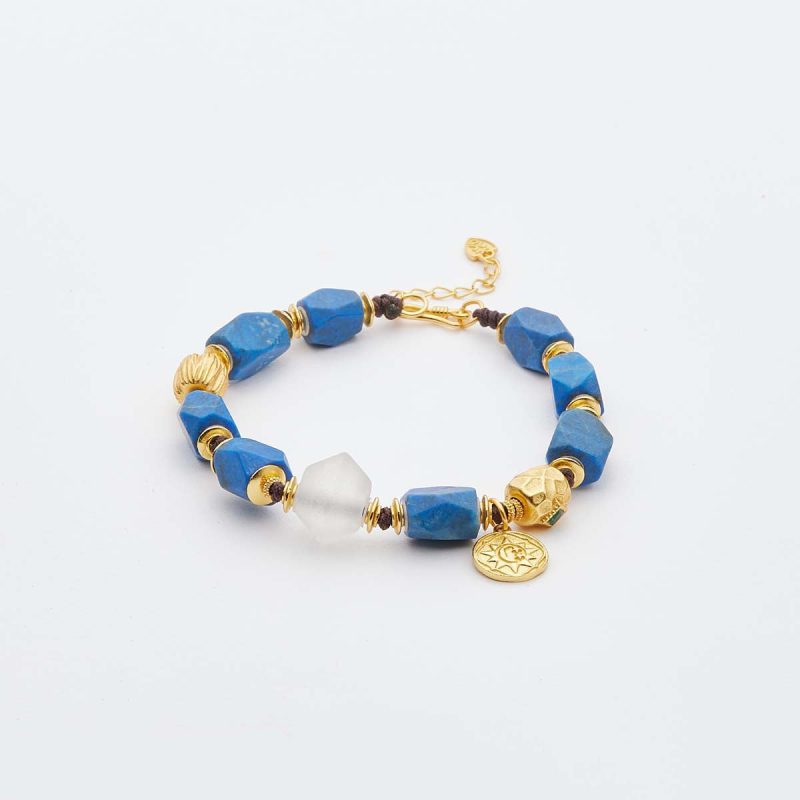Love Energy Lapis Lazuli Gold Bracelet - Image 5