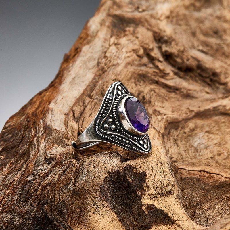 Spiritual Energy Amethyst Sterling Silver Rings - Image 2