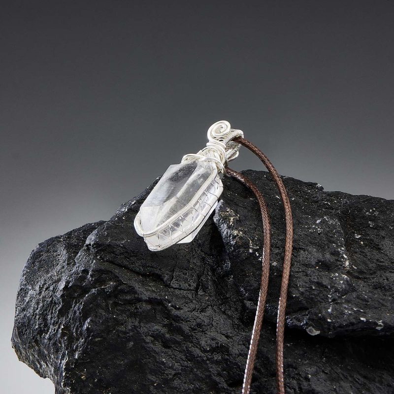Healing Energy Clear Quartz Sterling Silver Pendant - Image 2