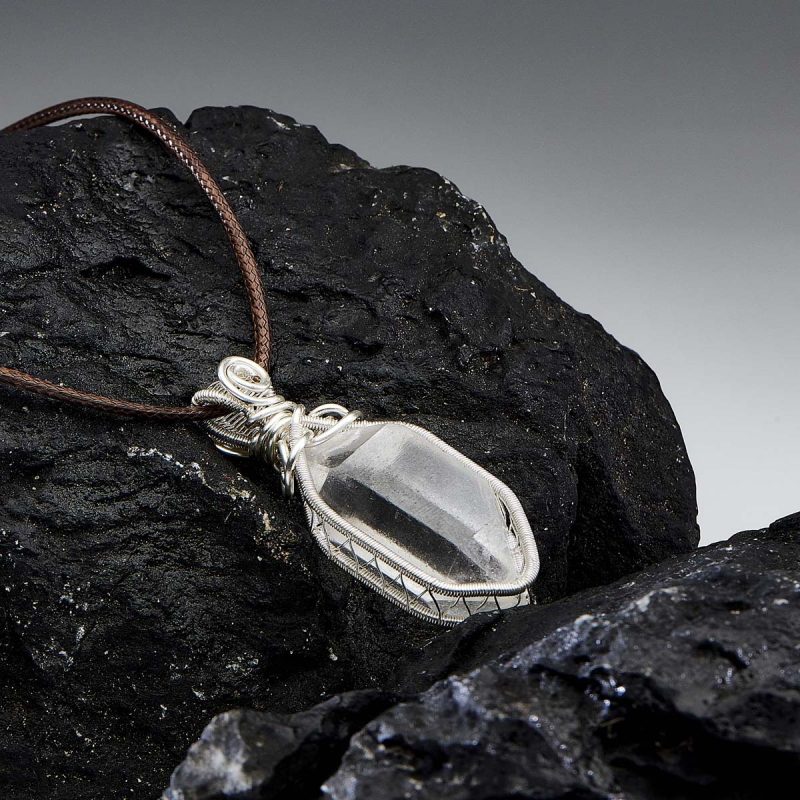 Healing Energy Clear Quartz Sterling Silver Pendant - Image 3