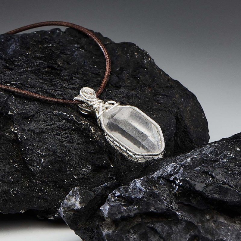 Healing Energy Clear Quartz Sterling Silver Pendant - Image 4