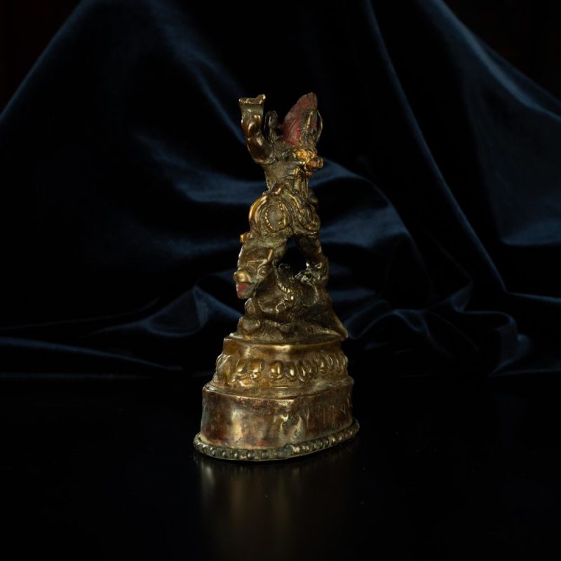 Ming Dynasty Statue of Yama, the Lord of the Underworld Antique Tibetan Buddhist Statue Gilded Tibet - Image 3
