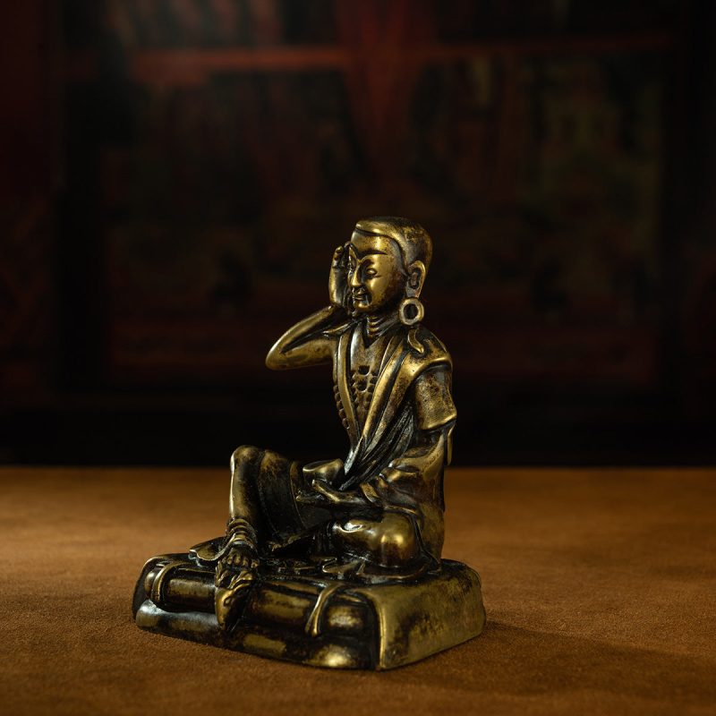 Ming Dynasty Venerable Milarepa Tibetan Antique Buddha Statue Huang Lima Thick Titus Babang Temple - Image 2