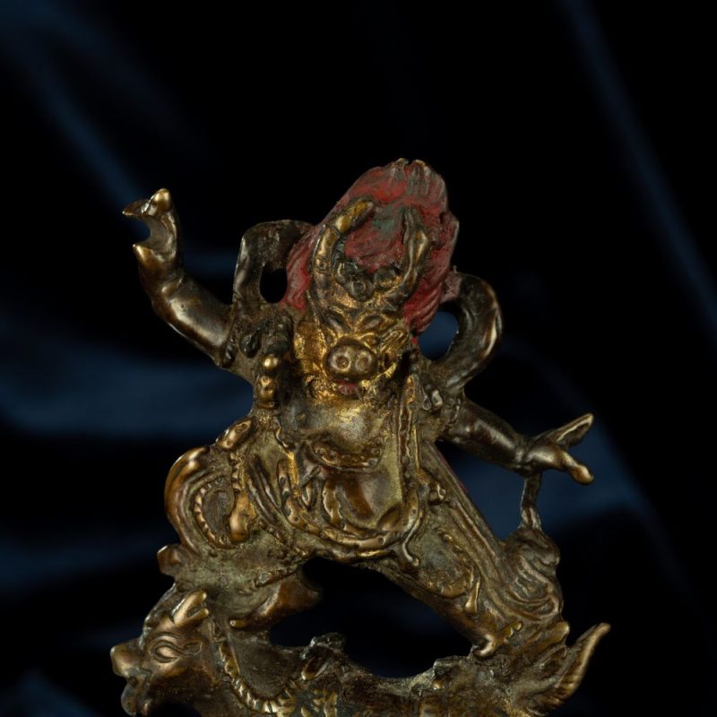 Ming Dynasty Statue of Yama, the Lord of the Underworld Antique Tibetan Buddhist Statue Gilded Tibet - Image 8